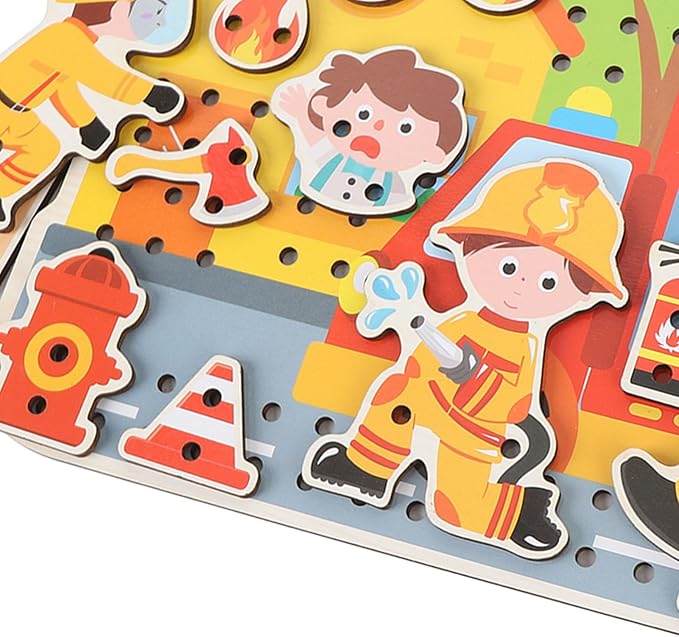 Interactive Cognitive Wooden Threading Game for Kids Fine Motor Skills Training Beech Wood Material