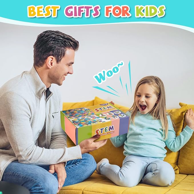 KODATEK 960 Pcs Building Toys, STEM Building Blocks Set for Kids Ages 4-8 | Educational Toys Building Sets for Brain Development & Hands-On Ability Improvement, Construction Toy For Boys & Girls Gifts