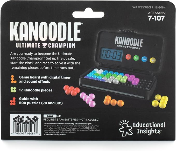 Educational Insights Kanoodle Ultimate Champion - 3D Brain Teaser Puzzles for Kids, Spatial Puzzle Games for Adults, Teens and Kids, Problem Solving Toys and Logic Puzzles, Single Player Games