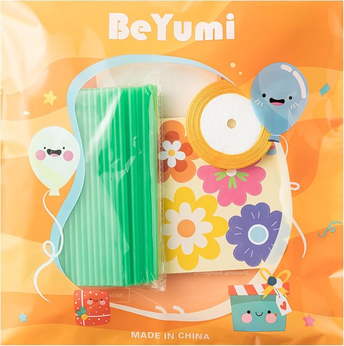 BeYumi Flower Bouquet Craft Kit - 48Pcs Mother's Day Flower Bouquet Craft for Kids Make Your Own Bunch of Flowers Teacher Appreciation Week DIY Thankful Gift Set School Classroom Home Fun Activities