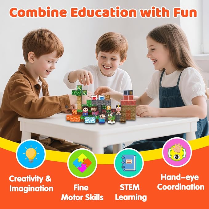 Magnetic Blocks, 150PCS Toys Building Cube Birthday Gifts for Kids | Magnetic Cubes, 0.8 inches Building Blocks, STEM Construction Toys Christmas Birthday Gifts for Kids Boys Girls