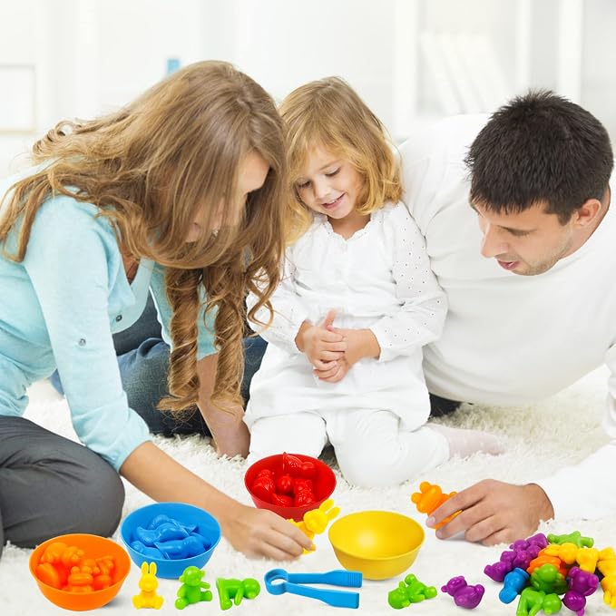 Counting Animal Matching Games Color Sorting Toys with Bowls Preschool Learning Activities for Math Educational Sensory Training Montessori Toy Easter Gifts for Toddlers Kids Boys Girls Ages 3 4 5 6