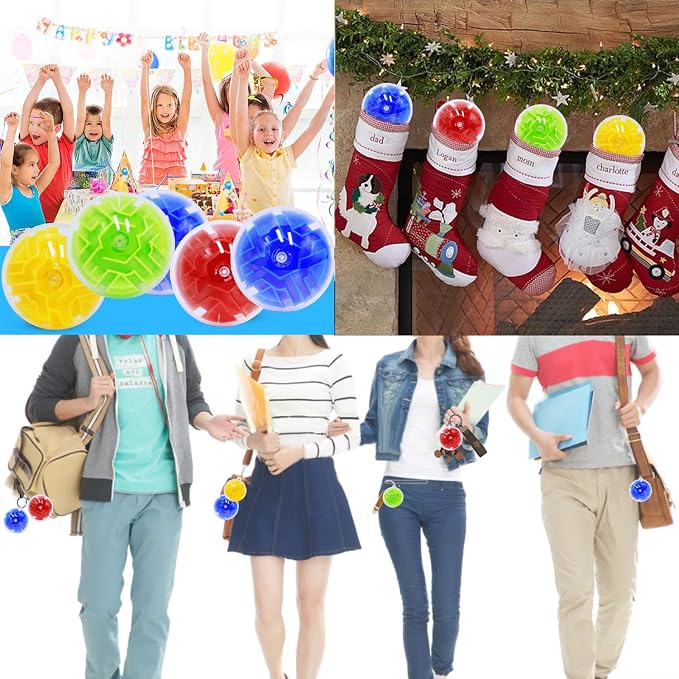 100PCS Brain Teaser Puzzle Ball Fidget Toys Bulk, Mini 3D Maze Balls Puzzles Games Party Favors for Kids 4-8 8-12,Classroom Prizes Stocking Stuffers for Boy Girl Gifts Easter Carnival Birthday Goodie