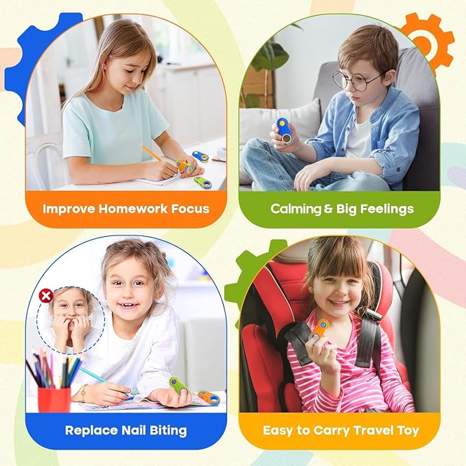 LESONG Fidget Toys Finger Fidget for Kids: 3 Pack 5-in-1 Compact Versatile Sensory Fidgets for Kids, ADHD, Autism - Stress Relief Calming Toys for Classrooms, Travel & Gifts