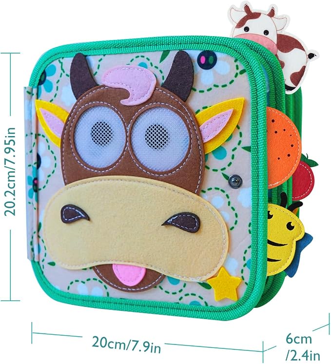 Busy Book for Toddlers 1-3 ,Montessori toys ,Travel Toys for Toddlers 2 3 4 | Felt Activity Book, Busy Board for 1 Year Old, helps toddlers practice life skills, fine motor skills, Toddlers for Gifts
