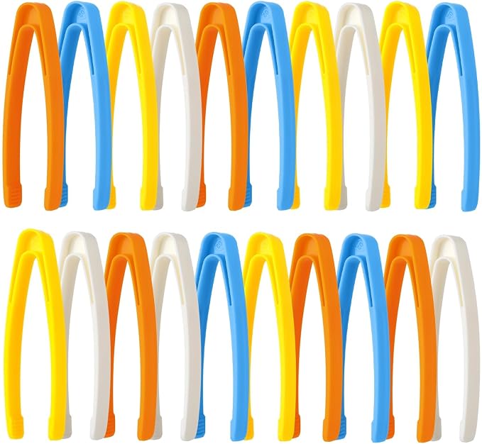 20 PCS Sensory Bin Tools Toddler Plastic Tweezers Fine Motor Toys Experiments Toy Plastic Tweezers for Kids (20)