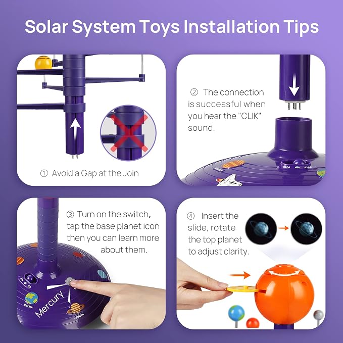 Science Can Solar System for Kids, Talking Astronomy Solar System Model Kit | Planetarium Projector w/ 8 Planets, Bilingual EN/ES, STEM Learning Toys, Space Toys Gift for 3 4 5 6 7 Years Old Boys Girls