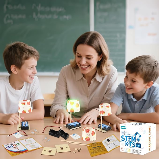 STEM Kits for Kids Age 6-8 8-10, 6 Bulk Science Lamp Crafts Kits 8-12 | Electric Circuit Science Experiments for Classroom STEM Toys Building Activities, Gifts for 6 7 9 10 13 Year Old Boys Girls