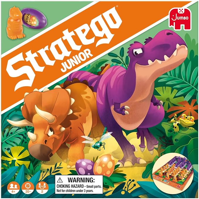 Jumbo, Stratego - Junior Dinos, Fun Junior Stratego Version, Strategy Board Game, 2 Players, Ages 4 Year Plus