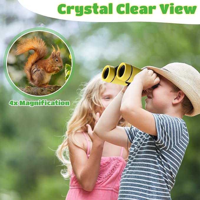 Yunsailing 6 Pcs Binoculars for Kids for Age 3-12 Years | Binoculars, Shock Proof Toy, Outdoor, Gift ,Hunting Folding, Small Telescope, for Bird Watching Learning Exploration