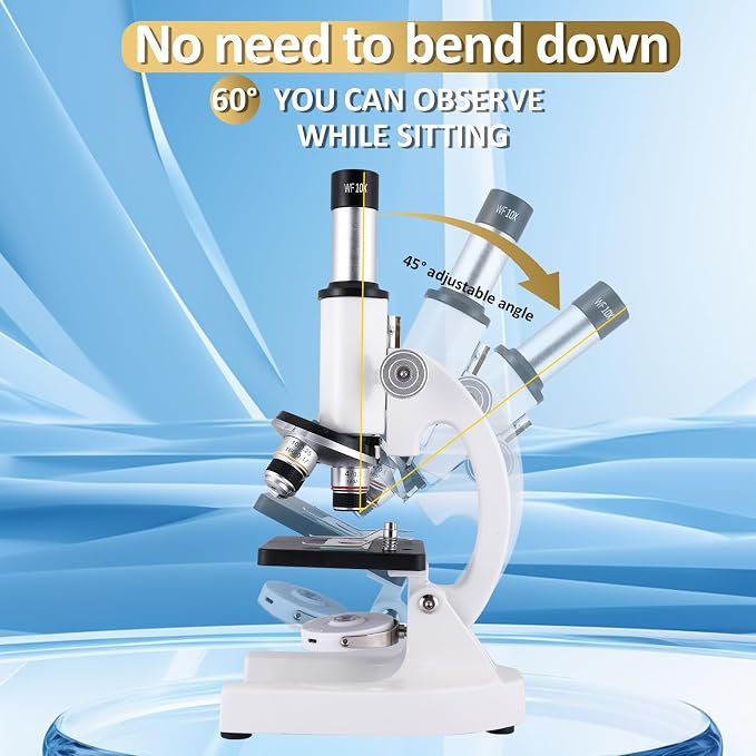 Microscope for Kids & Adults,40X-2000X Magnification Microscope for Kids 8-12, with LED Fill Light & Phone Holder, Great for School Labs and Home Schooling