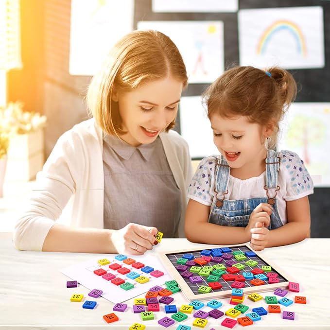 Wooden Montessori Math Counting Hundred Board Toys | 1-100 Consecutive Numbers Learning & Educational Game Toy for Kids 3 year old with Storage Bag