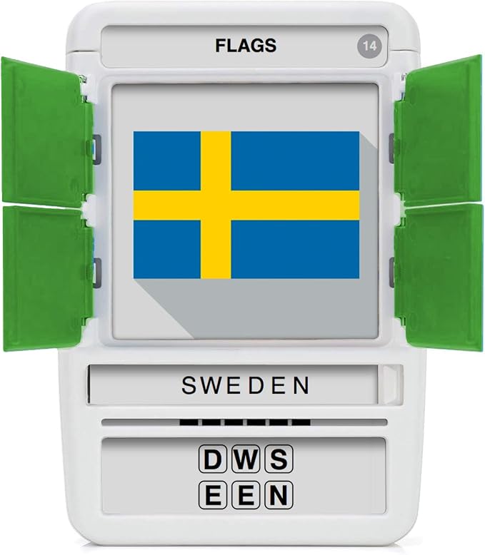 Flags of The World Travel Game - Learn 100 Country Flags | Flash Cards with Slide Reveal Case | Geography Card Game, Gift, Stocking Stuffer | for Kids and Adults | Ages 6+