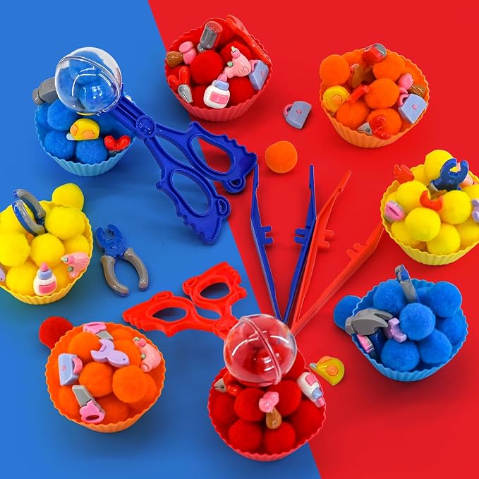 134 Pcs Tool Sensory Bin Items Tool Box Counting Sorting Sensory Bin Filler Fine Motor Tape Measure Drill Hammer Pliers Open-End Combination Wrench Hard Hat Hand Counts for Counting Sorting