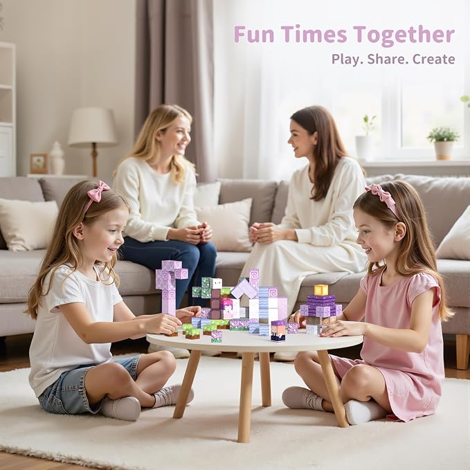 Magnetic Building Blocks 120PCS for Kids Boys Girls Ages 4-8 | Magnetic Cubes STEM Toy Set, Strong Magnets Construction Blocks, Educational Building Toy