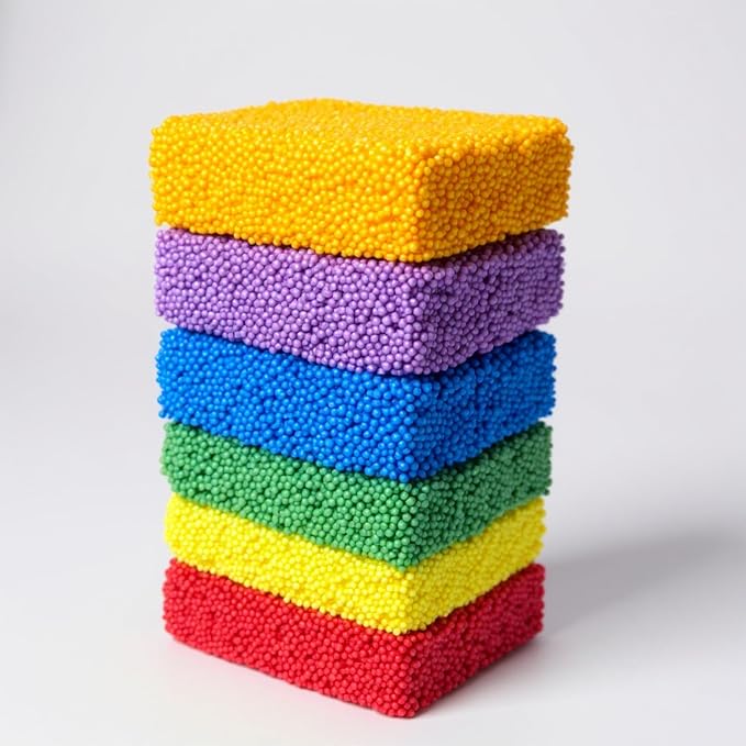 Silly Foam, Creative Modeling Foam Beads, 1-Pack of 6 Primary Colors, Easy Clean Up, Perfect for Preschool and Kids, Arts & Crafts, Sensory Play, STEM, Travel Toy, Holiday Gifts, Non-Toxic (Age 3+)