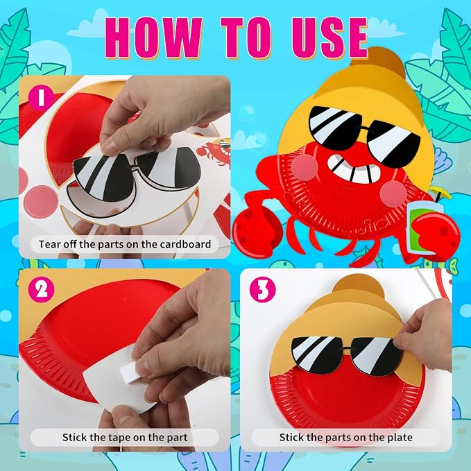 16 Pack Arts and Crafts for Kids Toddler DIY Animal Paper Plate Art Gifts