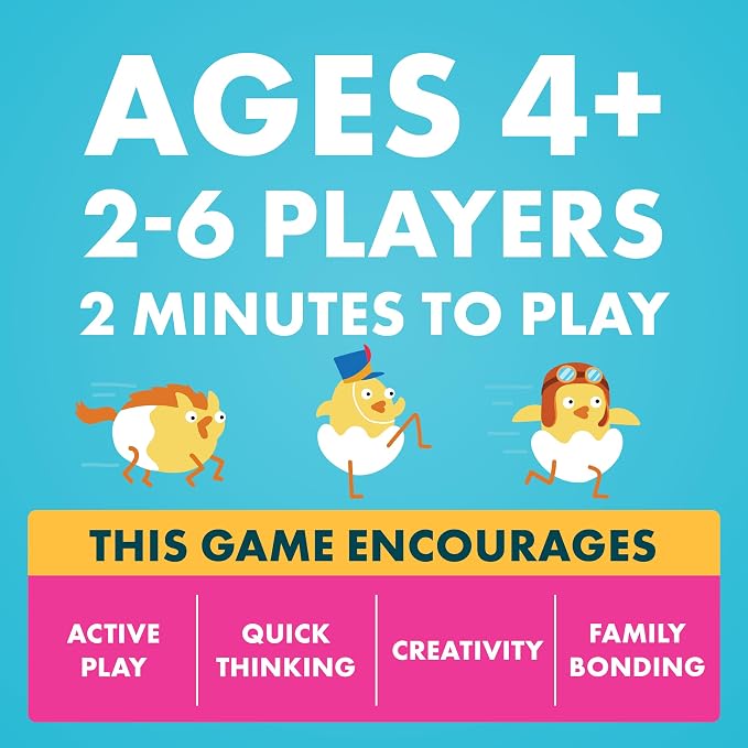 Exploding Kittens Hurry Up Chicken Butt, 2-6 Players, Age 4+ Kids Game | Get the wiggles out with our best‐selling kids game! Jump, laugh, make animal noises, and don’t get stuck with the chicken.