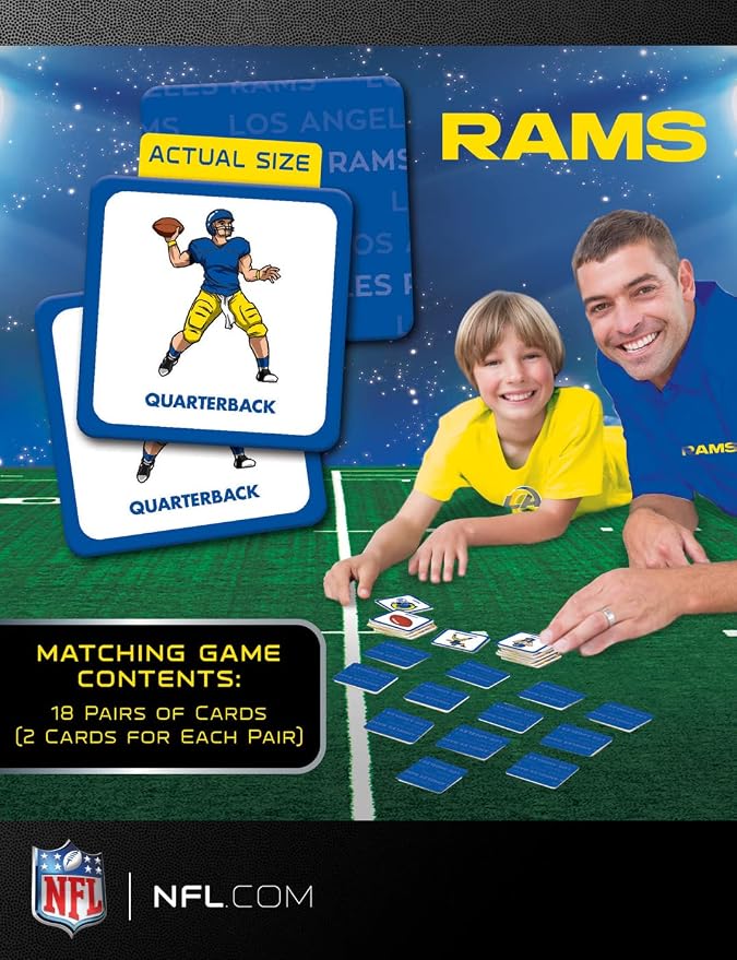 Masterpieces Officially Licensed NFL Los Angeles Rams Picture Matching Card Game for Kids and Families