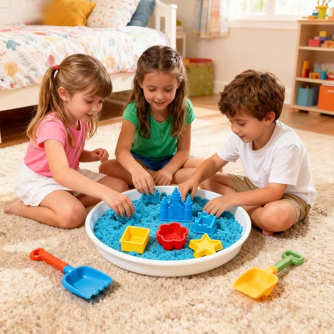 Toddler Sensory Bin with Lid, Large Sensory Tray for Toddlers, Removable Storage Inserts, Sensory Activities for Kids Fine Motor Skills Development