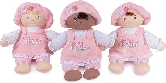 GUND My First Dolly 13-Inch Plush Doll Toddler Toy for Ages 0+ | Baby’s First Friend; Newborn Safe Toy Encourages Tactile Sensory Learning and Self-Soothing During Early Pretend Play
