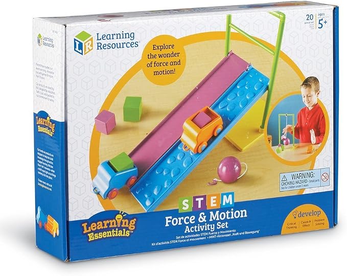 Learning Resources STEM Force and Motion Activity Set - Classroom STEM Toys for Kids, Kids Science Experiments, Science Engineering Kits, Physics Toys, Building Kits, Toy Engineering Set | Classroom STEM Toys, Kids Science Experiments, Science Engineer...