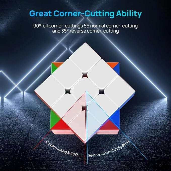Magnetic 3x3 Speed Cube Stickerless for Kids & Adults, Competition Cube | 24 magnets with smooth turning and excellent corner cutting. Built for speedcubing, practice, competition and daily solving.