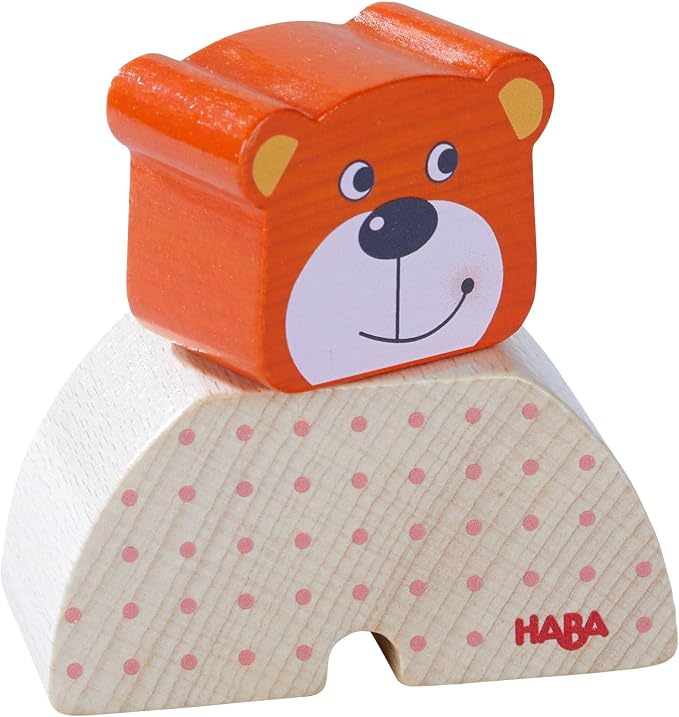 HABA Wooden Building Blocks Animal Parade - 25 Piece Wooden Toddler Toy Set for Ages 1-3 - Stacking Toys & Wood Blocks for Kids 2-4 Years, Made in Germany