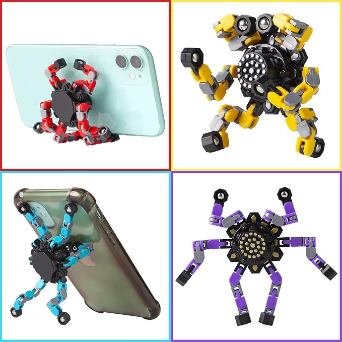32 Pcs Party Favors for Kids 8-12, Treasure Box Toys for Classroom Prizes, Transformable Fidget Spinners Bulk, Goodie Bag Stuffers for Boys and Girls, Pinata Fillers, Sensory Toys