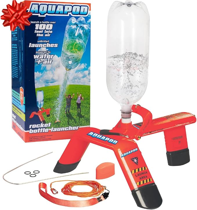 AquaPod Original Rocket Bottle Launcher Kit | Launches Soda Bottles Up to 100 Feet, Fun Educational STEM Toy Gift and Outdoor Science Activity for Family and Summer Camps