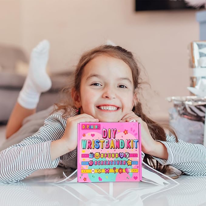 Friendship Bracelet Making Kit, Arts & Crafts for Girls Ages 5-12 | DIY Kids Jewelry Craft Kit, Snap-On Design, Adjustable Strap, Personalized Name Bracelets, Sleepovers, Parties, Birthday Gift