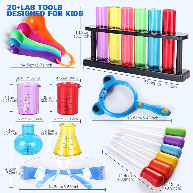 Science Kits for Kids 3-5 Test Tube Droppers for Kids Chemistry Set | Toddler Science Kit Test Tubes Dropper Beaker Set Science Experiments for Kids 4-6 Preschool Science Center Materials STEM