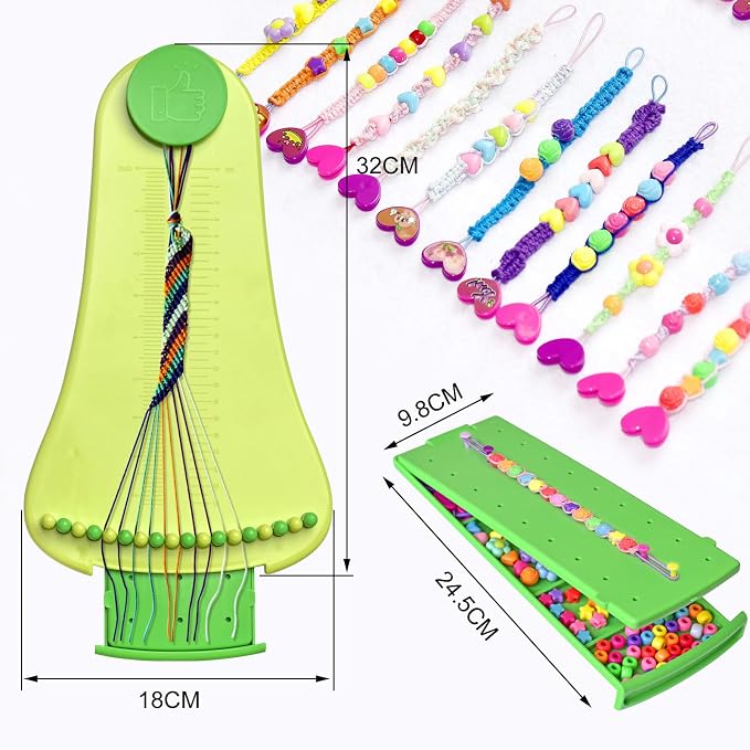 Friendship Bracelet Making Kit toys ,ages for 8 9 10 11 12 Year Old Girls, Kids Travel Activity Set,diy kit,Arts and Crafts Bracelets String Maker Kit ,Christmas Birthday Gifts (Lemon yellow-green)