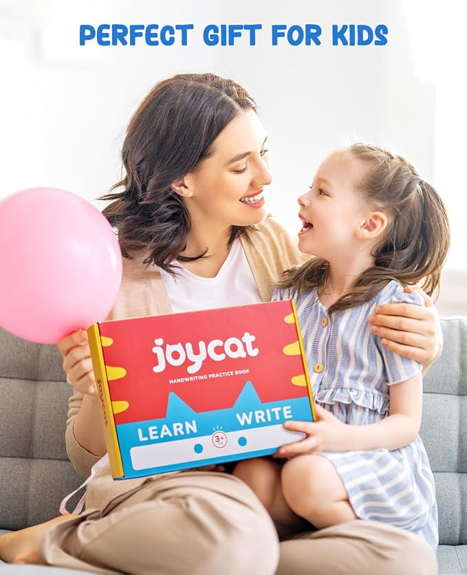 JoyCat Preschool Learning Activities 48 Reusable Pages for 3-8 | Handwriting Practice for Kids Toddlers, Tracing Letter Number Workbooks, Educational Autism Busy Book, Learning Gift Toys