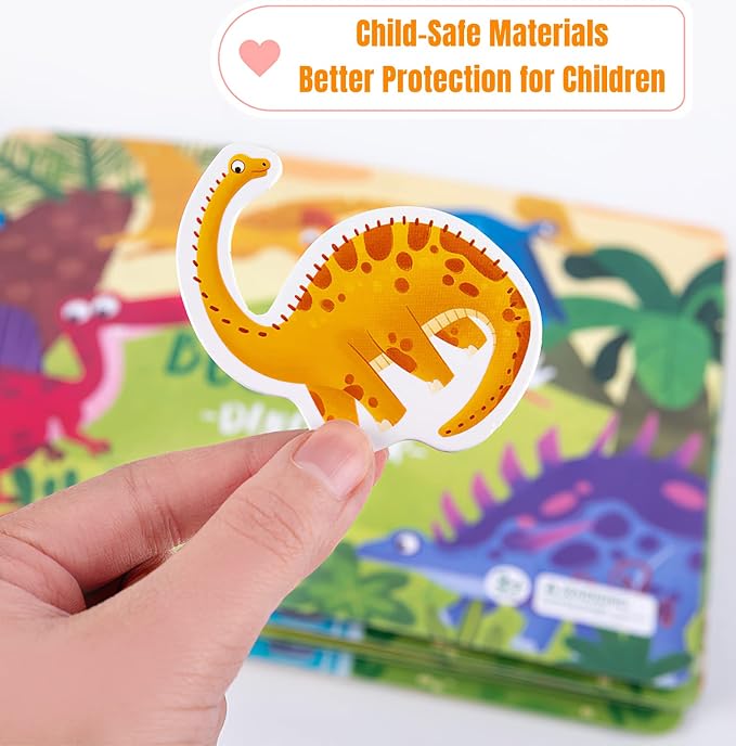 4 Pack DIY Montessori Busy Book, Montessori Quiet Book for Kids, Vehicle Life Skill Farm Dinosaur Preschool Learning Activities Learning & Education Toys