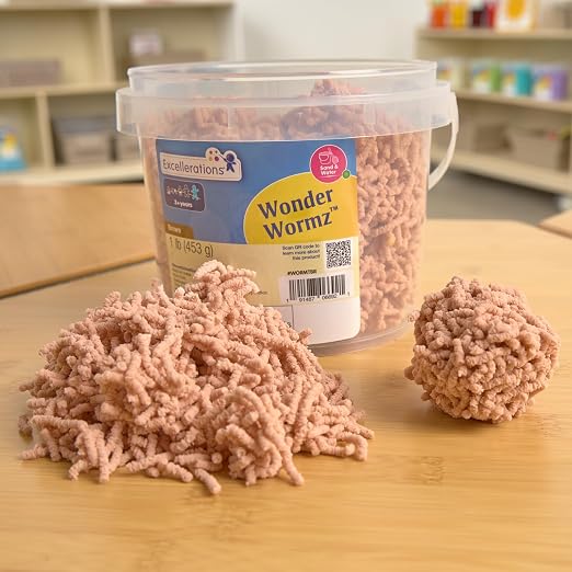 Excellerations Wonder Wormz Sensory Tub - 1 lb Brown Wiggle Sensory Material