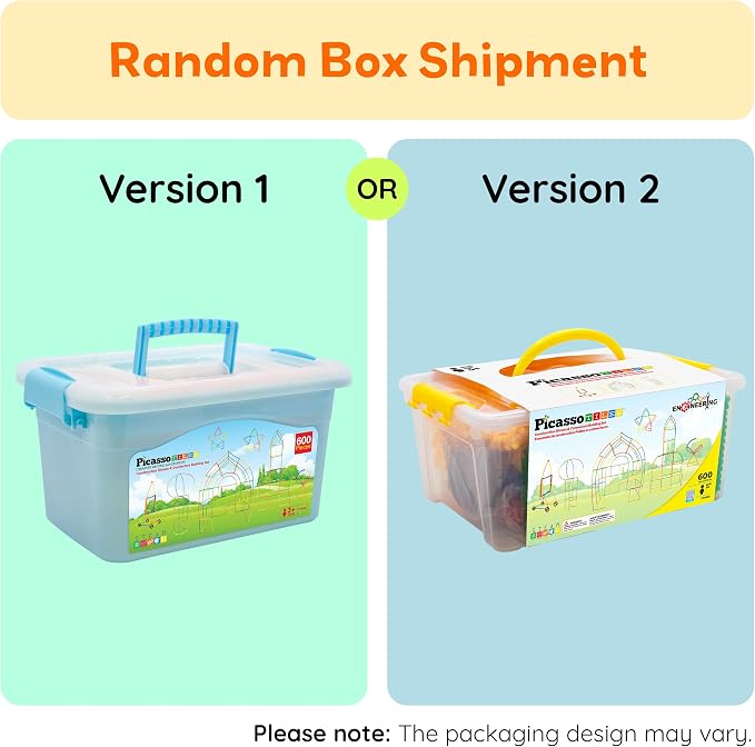 PicassoTiles 600pc Construction Toy Straw Building Set Children STEM Learning Interlocking Building Toys Creative Straw Connecting Builder Kits Early Education Kit for Kids Boys & Girls Ages 3+ PTS600