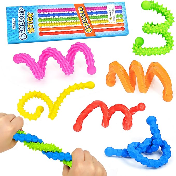 Sensory Fidget Toys for Kids - 6PCS Quiet Fidget Toys for Classroom Calm Down Corner, Christmas & Birthday Gifts for Boys Girls Teen, Gifts for People with Autism ADHD Anxiety Easter Basket Stuffers
