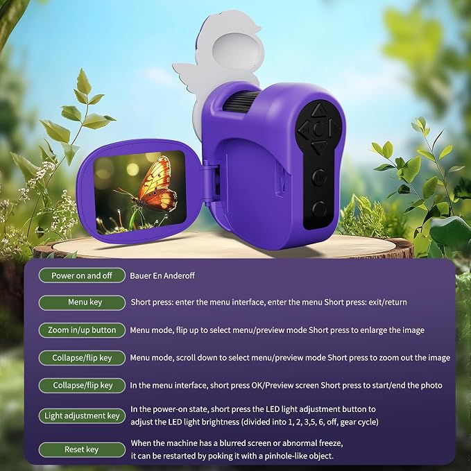 1600X Handheld Microscope for Kids 2" IPS Screen Kit Mini Pocket Digital Microscopes STEM Science with Slides Photo Video Rechargeable Portable Scope Gift for Ages 6-12 (Purple)