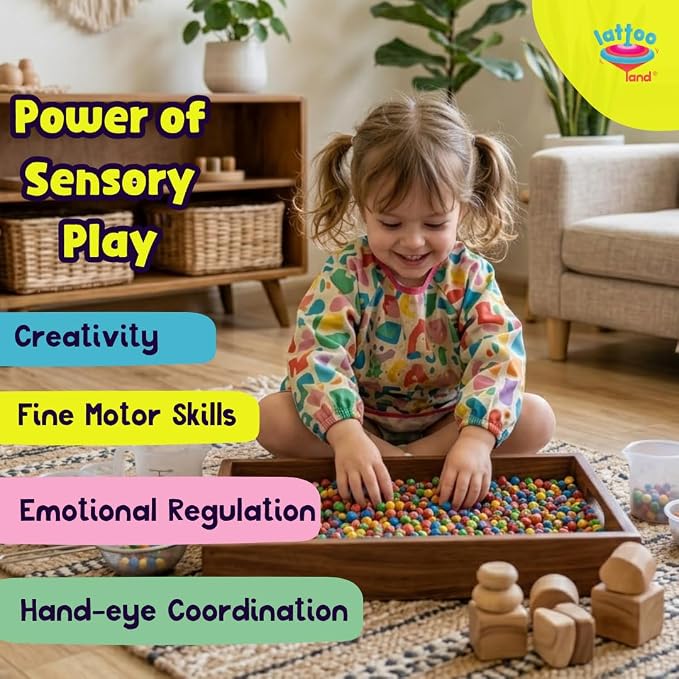 1 Lb of Rainbow Chickpeas Sensory Bin Filler for Kids Play | Non-Toxic | Sensory Play | Colored Chickpeas | Montessori Learning Toy | Fine Motor & Color Sorting Activity | Table Filler | Age 3+