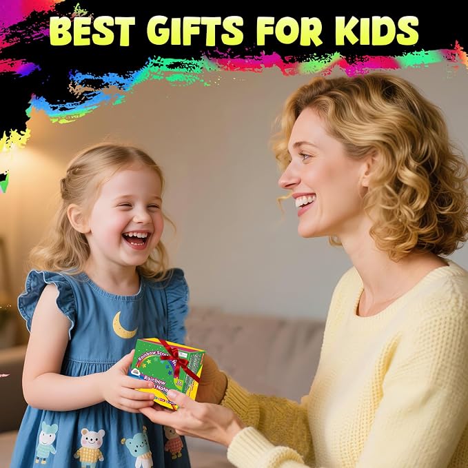 ZMLM 165 Pcs Rainbow Scratch Paper Art Notes - Crafts for Kids Ages 4-8 | Mess Free Classroom Prizes,1st 2nd 3rd Grade School Activity Bulk, Back to School Gifts for Students from Teacher