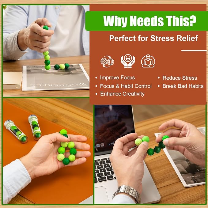 Magnetic Fidget Balls, 6 Pack Silicone Sensory Toys for Adults & Teens | Quiet Stress Relief Balls for Office, Fun Desk Toys with Textures, Calming & Relaxing Gift for Men & Women