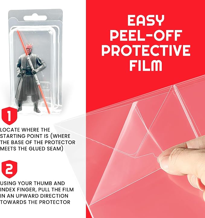 EVORETRO Action Figure Display Case, 3.75in Protective Clamshell, 35 Pack | Compatible with GI Joe, Star Wars, MOTU, Marvel | Pegboard-Ready Holes | Crystal-Clear APET | Storage Box for Loose Figures