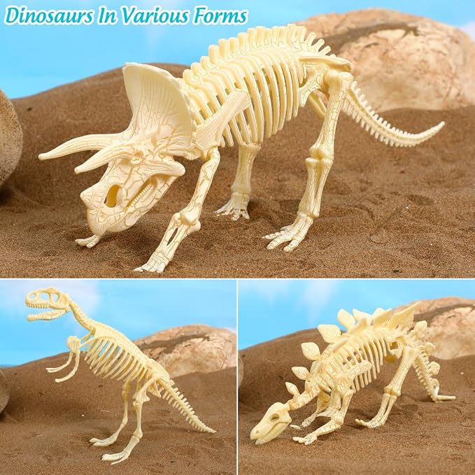 NUOLUX 3Pcs 4D Dinosaur Fossil Skeleton Toys DIY for Kids Fossil Skeleton Figure