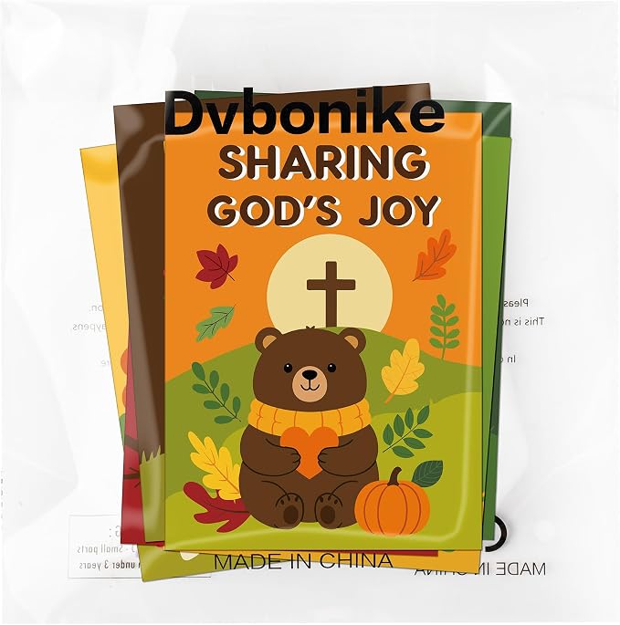 Dvbonike 24Pcs Fall Religious Animals Coloring Books DIY Color-in Pages | Autumn Party Favor, Christian Activity, Drawing Booklet Bulk, Sunday School Supplies, Classroom Rewards, Thanksgiving Gift
