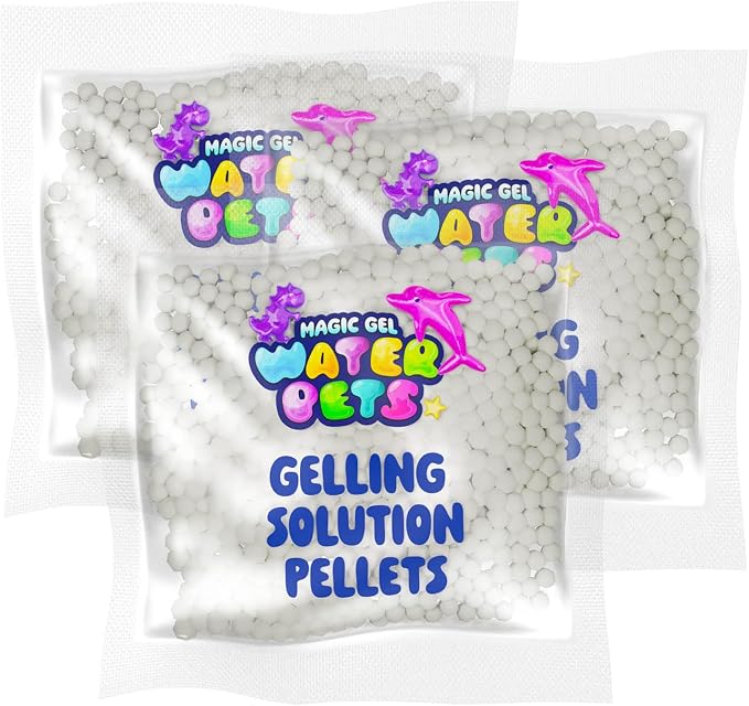Magic Gel Water Pets Solution Refill - 3 Pack Magic Elf Toy Powder Kit | Aqua Fairy Optimized Solution for DIY Squishy Maker Set - Compatible with Most Water Gel Kits