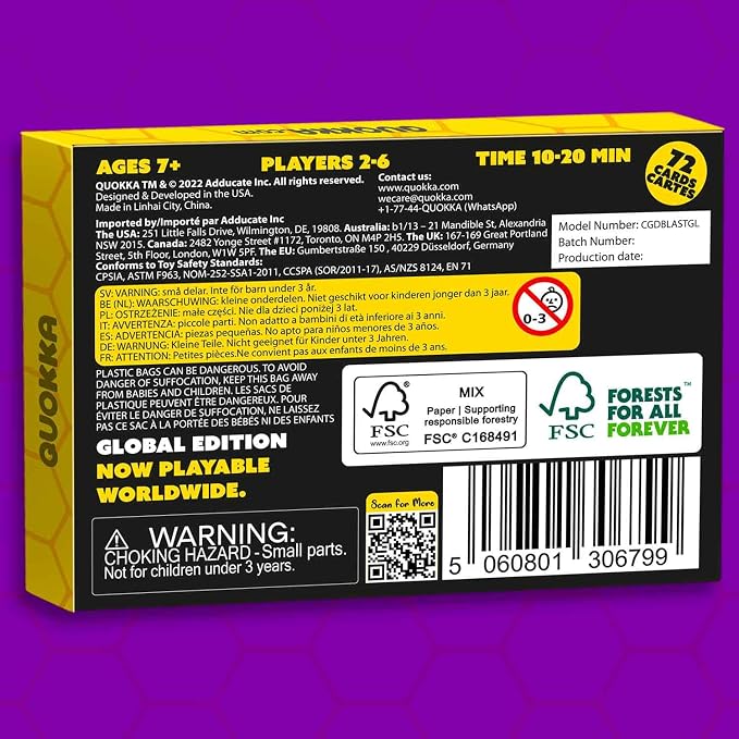 Family Board Games for Kids and Adults - Card Games for Kids 8-12, Families | Don’t Bee Last Card Game for Teens, Kids Ages 7-10 - Adults Party Game – Global Language-Free Edition – Colors and Shapes