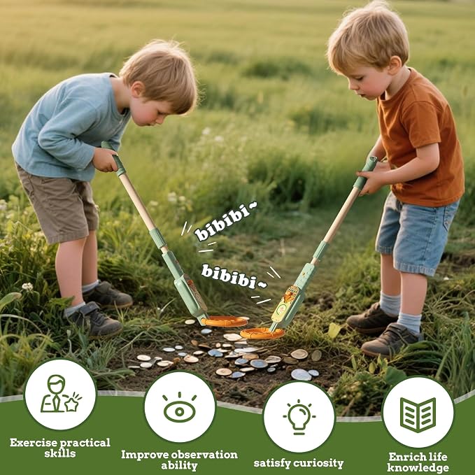 Children's Metal Detector kit-Outdoor Explorer Kit (Ages 3+) | with Metal Detector, Magnifying Glass, Shovel, Whistle & Compass, Educational Nature Gift for Curious Kids