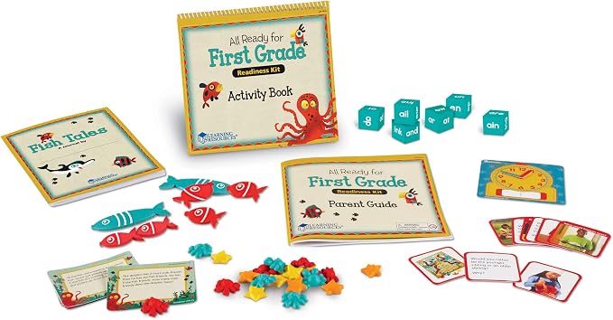 Learning Resources All Ready for First Grade Readiness Kit | Activities, School Preparation Toys, Homeschool, 32 Page Guide Included, Ages 5+