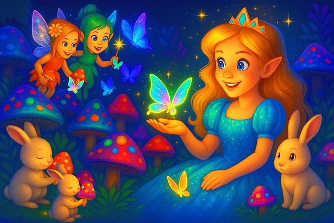 100 Piece Puzzles for Kids Girls Boys Ages 4-10, Fairy Princess and Bunny | Learning Educational Jigsaw Puzzles Toys with Full-size Poster, Holiday/ Birthday/Party/School Gifts for Children